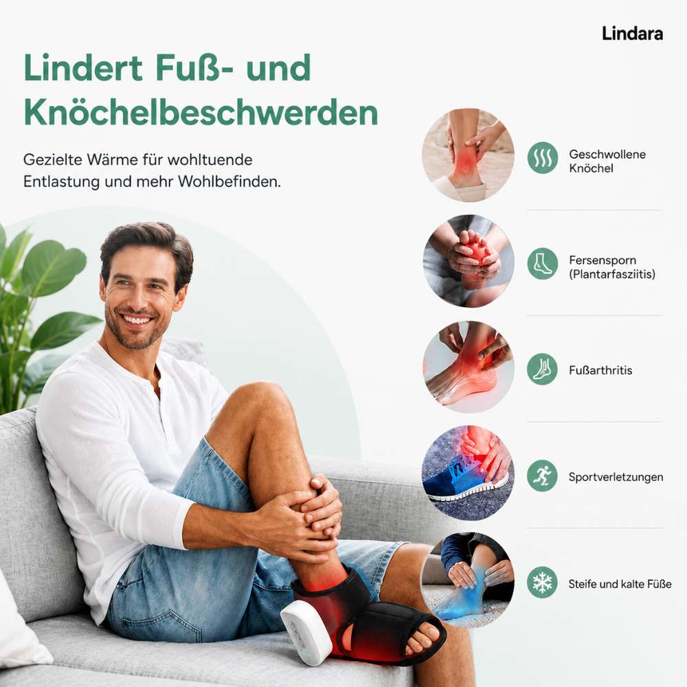 Lindara | 2 in 1 Massagegerät mit Wärme & Drucktherapie