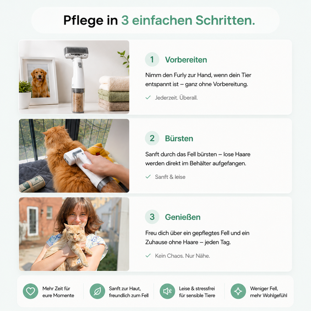 Furly — Kabelloses Pflegegerät für ein strahlendes & gesundes Fell